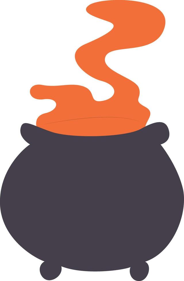 Halloween Cauldron Boiling Potion Smoke vector