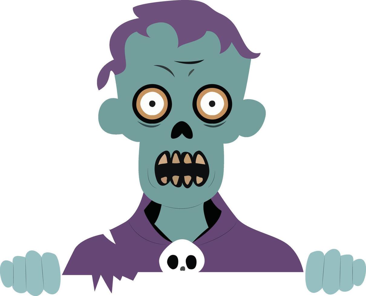 Cartoon Zombie Halloween Costume Graphic vector