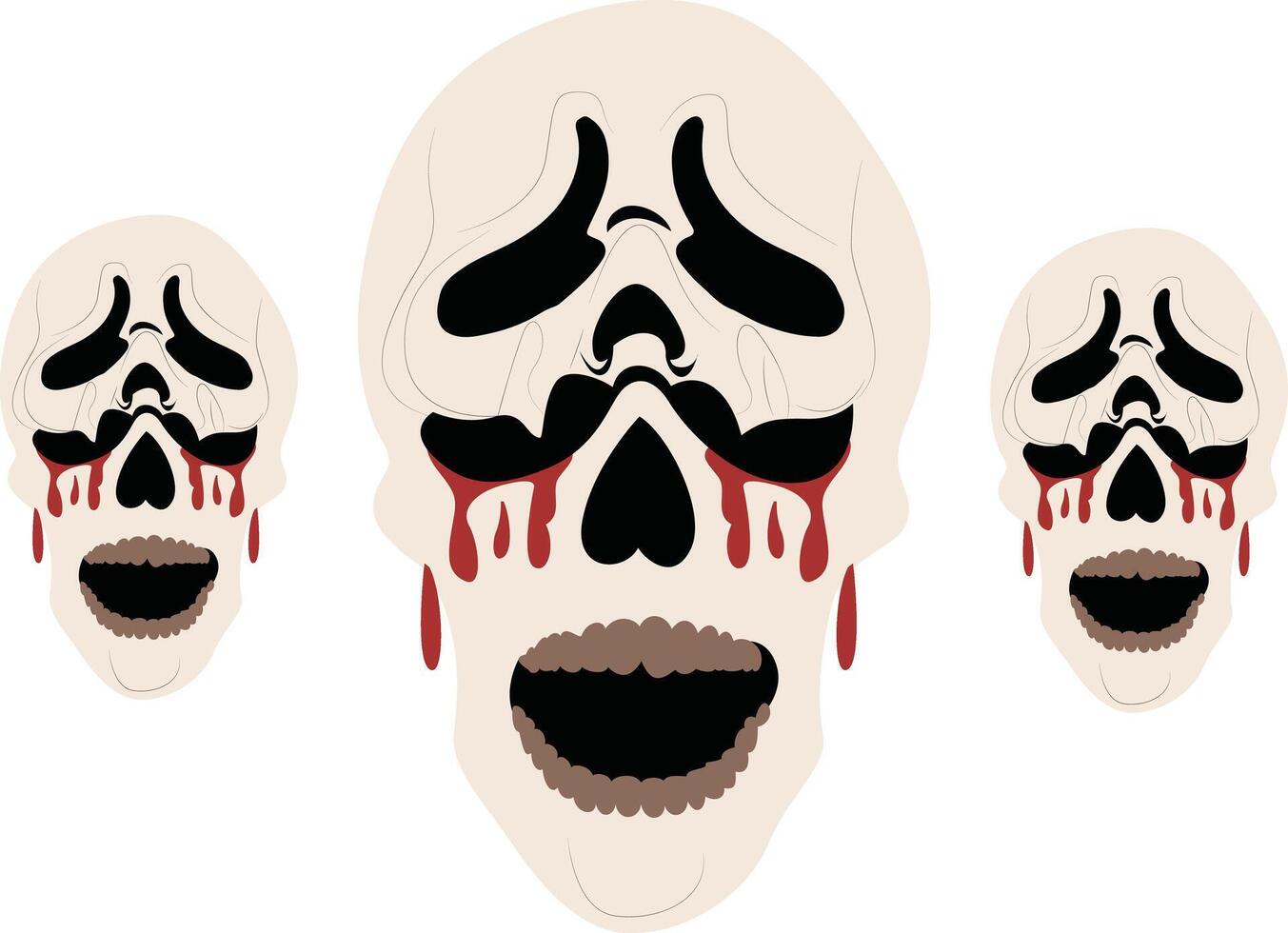 Three Scream Masks Halloween Design vector