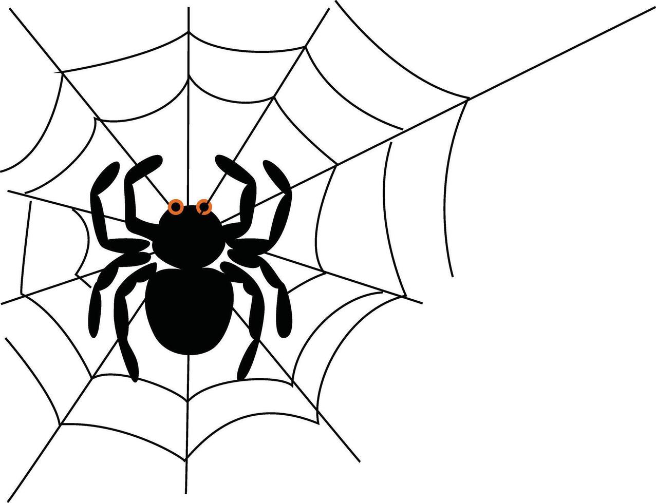Black Spider Web Halloween Illustration vector