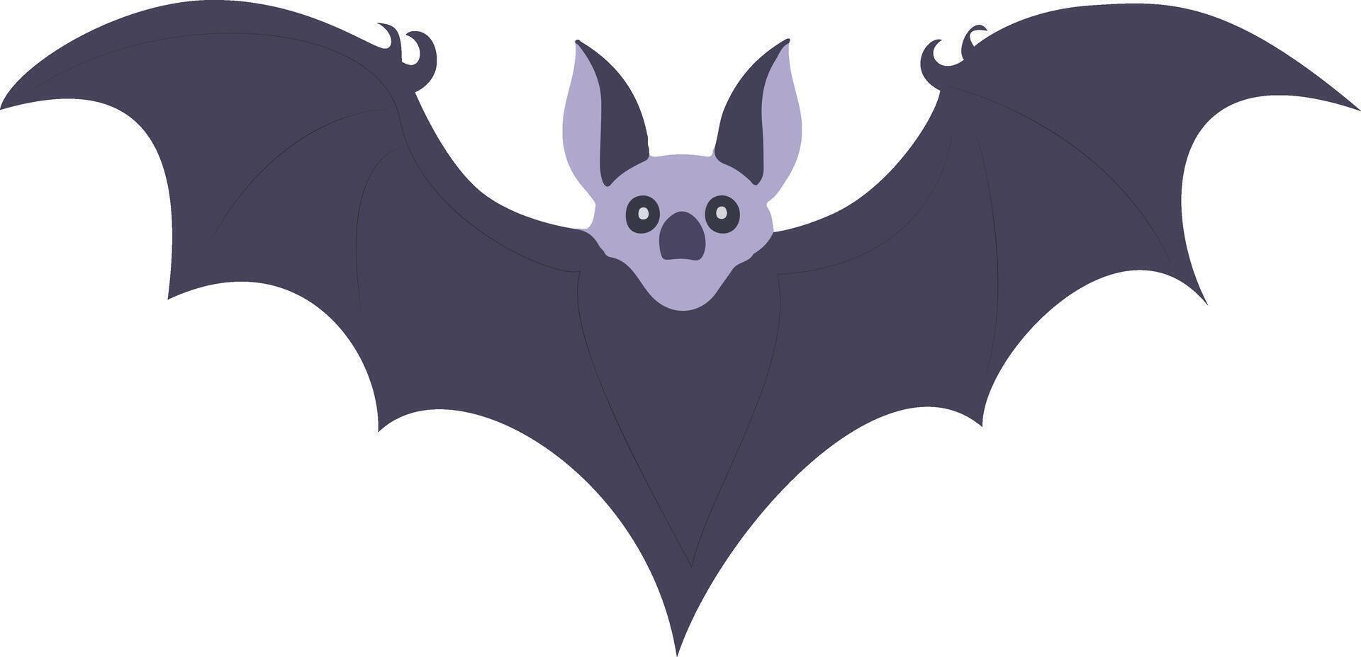 Cartoon Bat Illustration Night Flight Wings vector