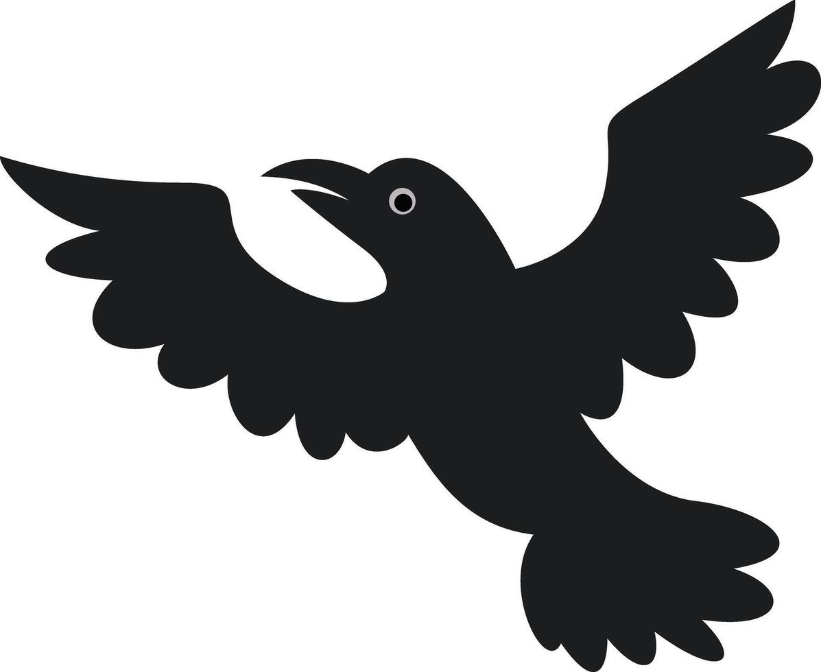 Black Crow Silhouette In Flight vector