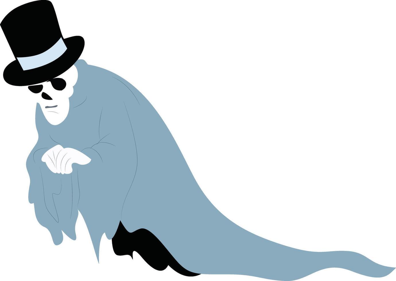 Elegant Ghost Halloween Costume Design vector