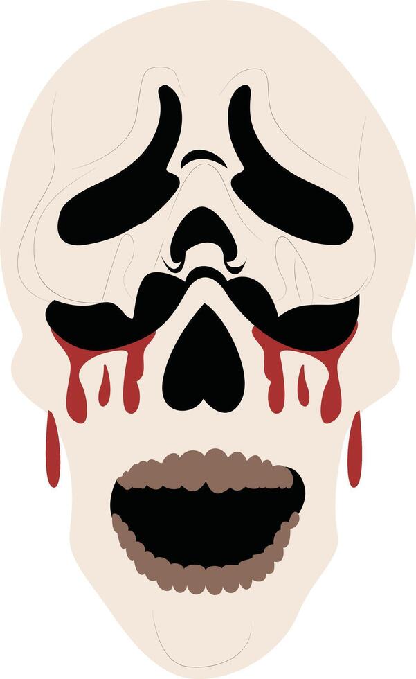 Bleeding Skull Halloween Mask Design vector