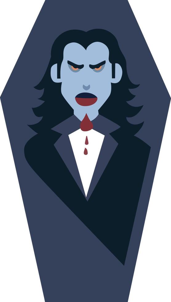 Vampire Coffin Modern Minimalist Art vector