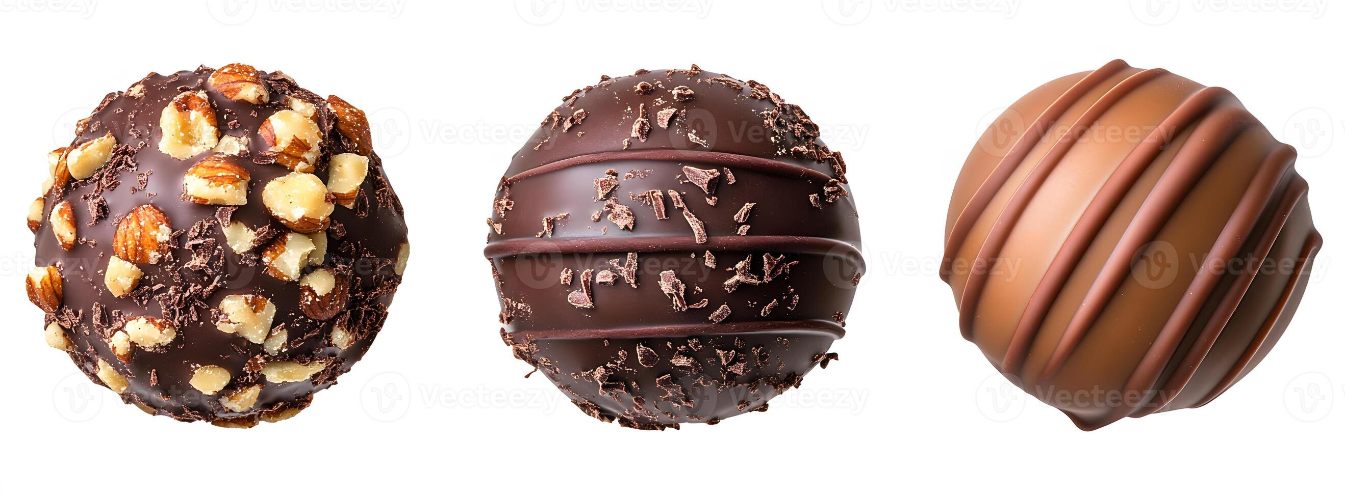 Three Assorted Gourmet Chocolate Truffles photo