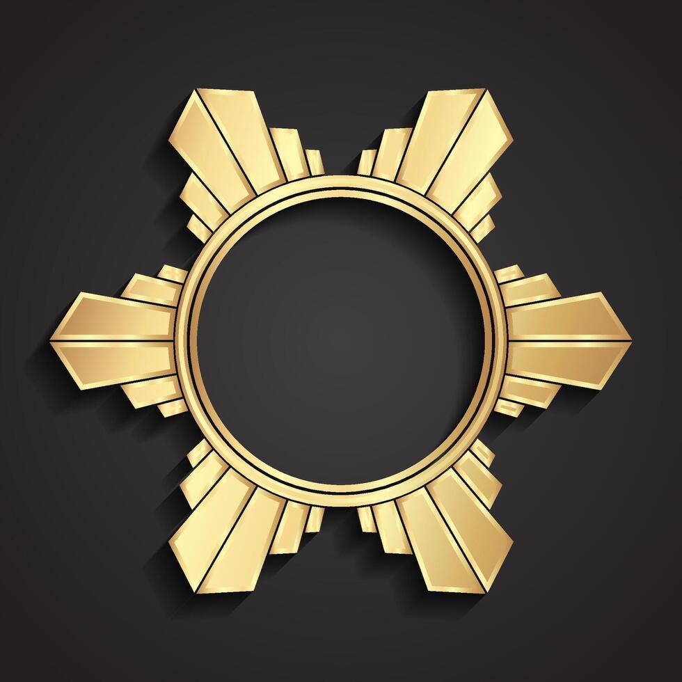 golden award 3d frame vector