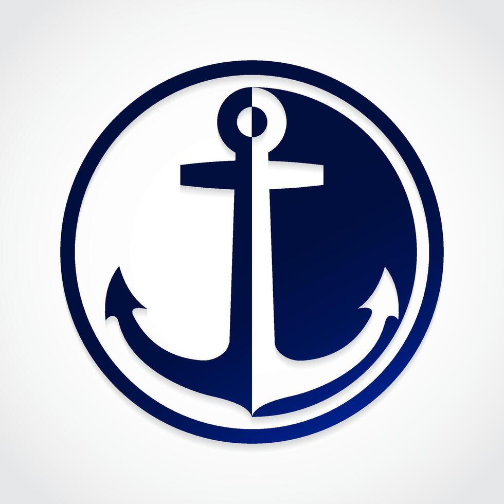 color opposite shape anchor circle logo vector