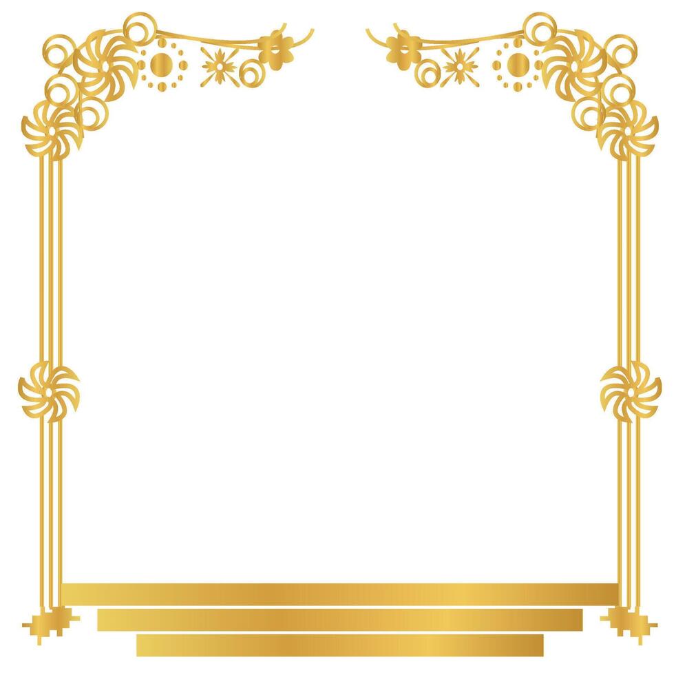 Golden abstract border Creative Art vector