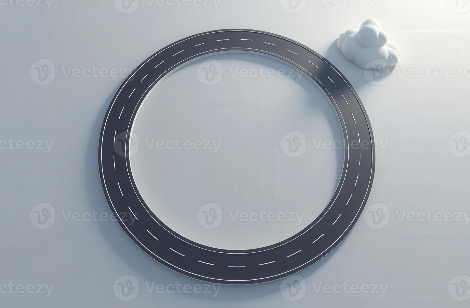 Circular road leading to a cloud symbolizing the cloud computing concept photo