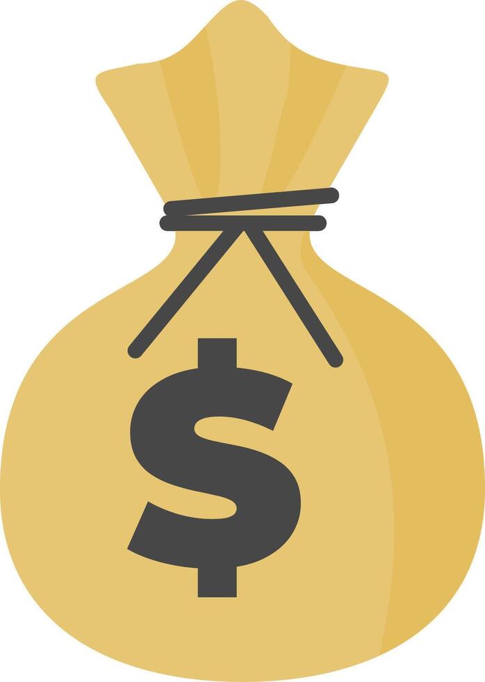 Money bag with white background, bag of bank money us cash, business and finance, income or revenue, price, tax, moneybag clipart illustration. vector