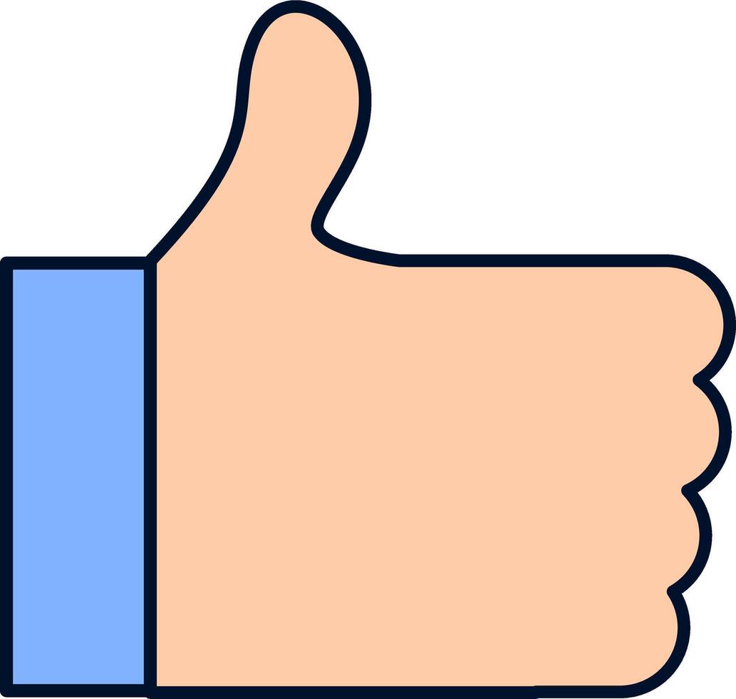 Like or thumbs up icon, approval and agreement, symbol of affirmation and positivity. vector