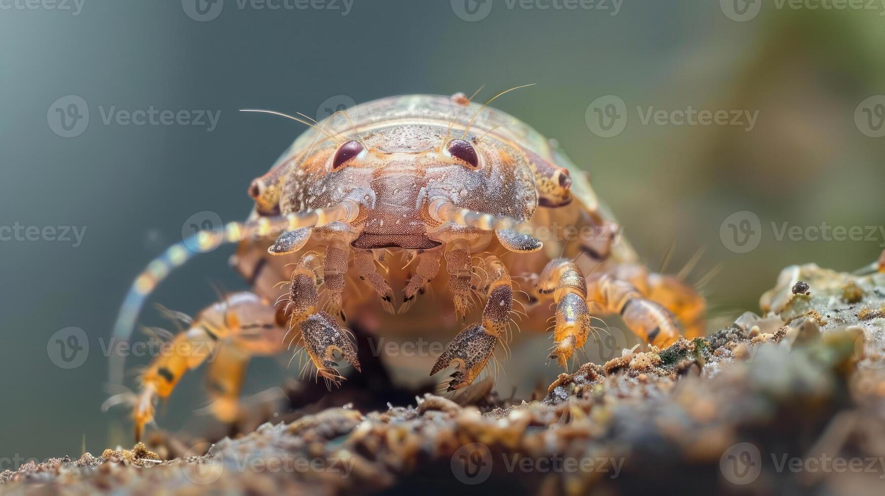 A close-up shot of a crab on the ground photo