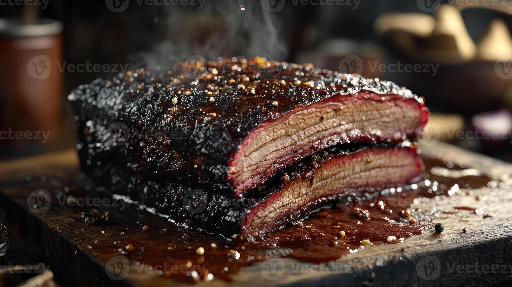 A large piece of meat with a dark brown crust photo