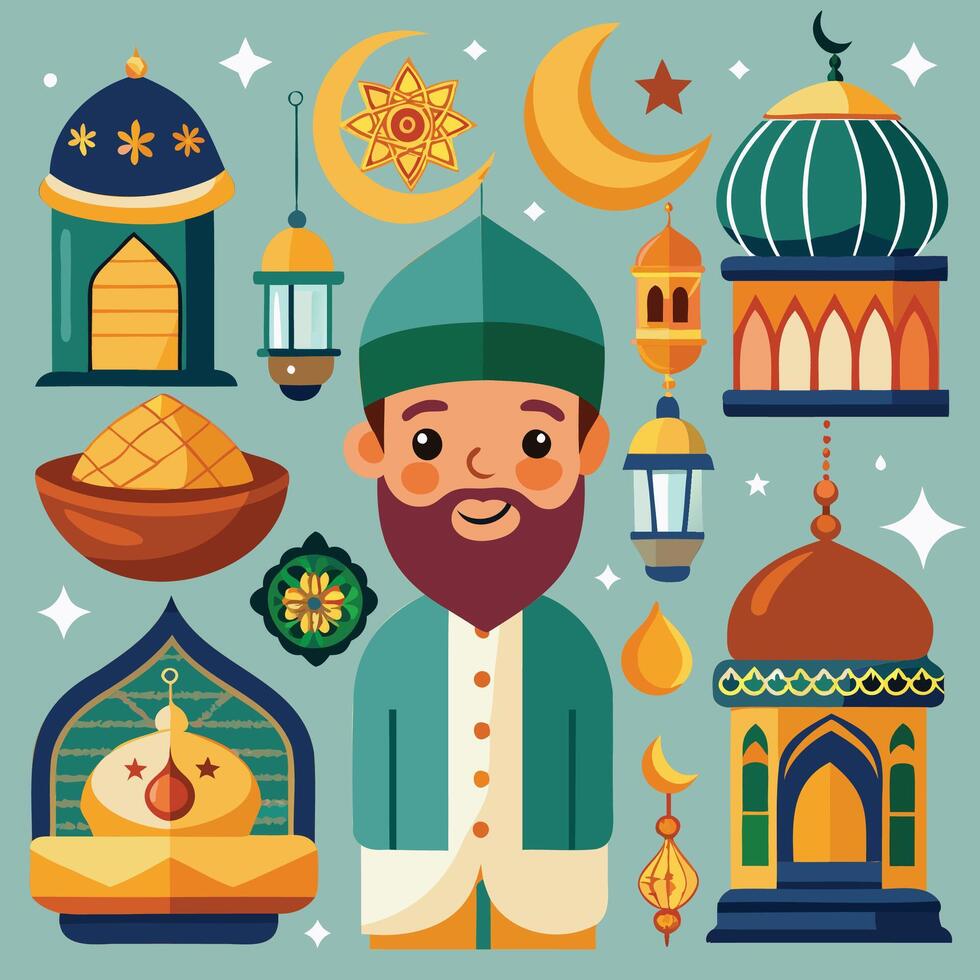 Islamic ramadan flat design illustration vector