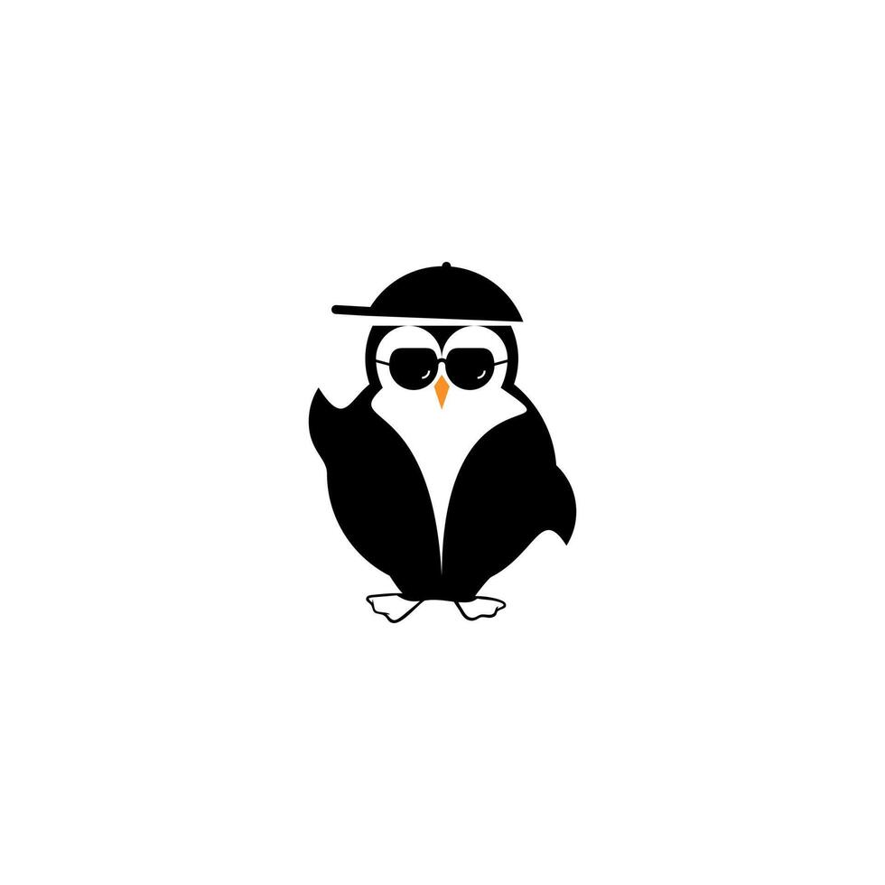 penguin simple logo icon rap vector
