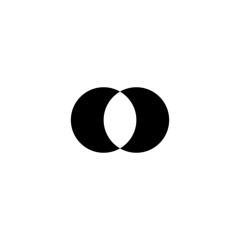 two circle simple logo icon vector