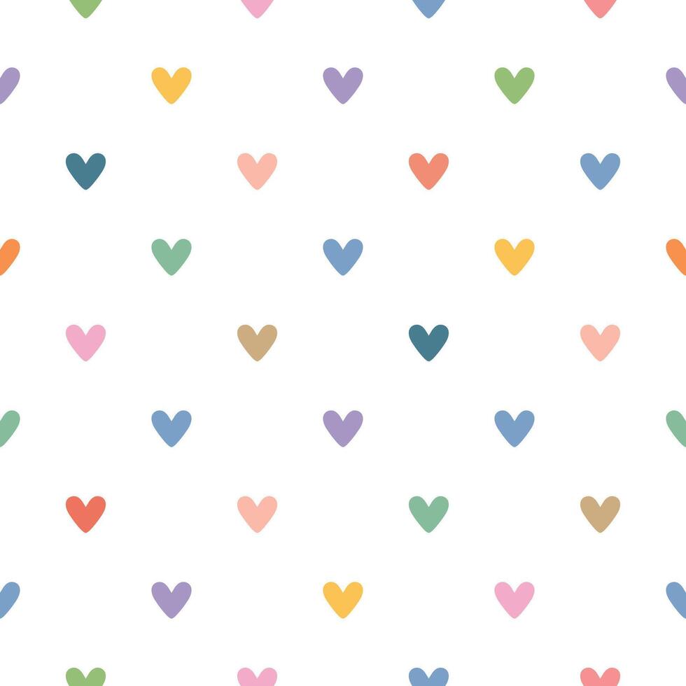 Pastel Heart Pattern Background, Kawaii Style vector