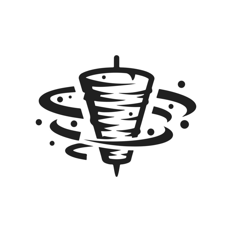 Professional doner kebab logo illustration techniques provide fast solutions for Turkish and Arab restaurants. vector