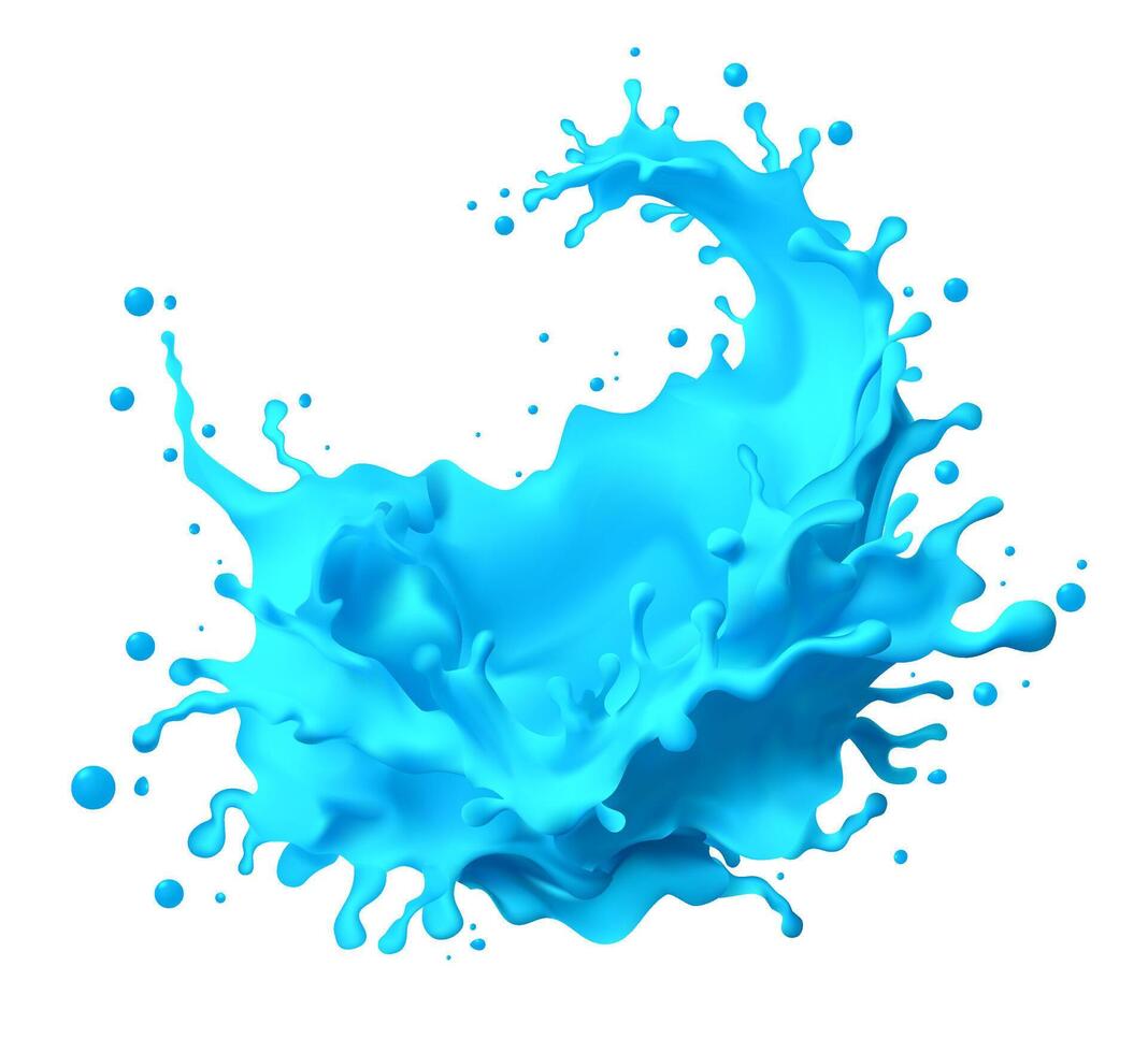 Blue paint splashing isolated on white background vector