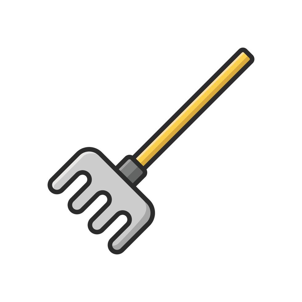 Hand Rake Silhouette Icon vector