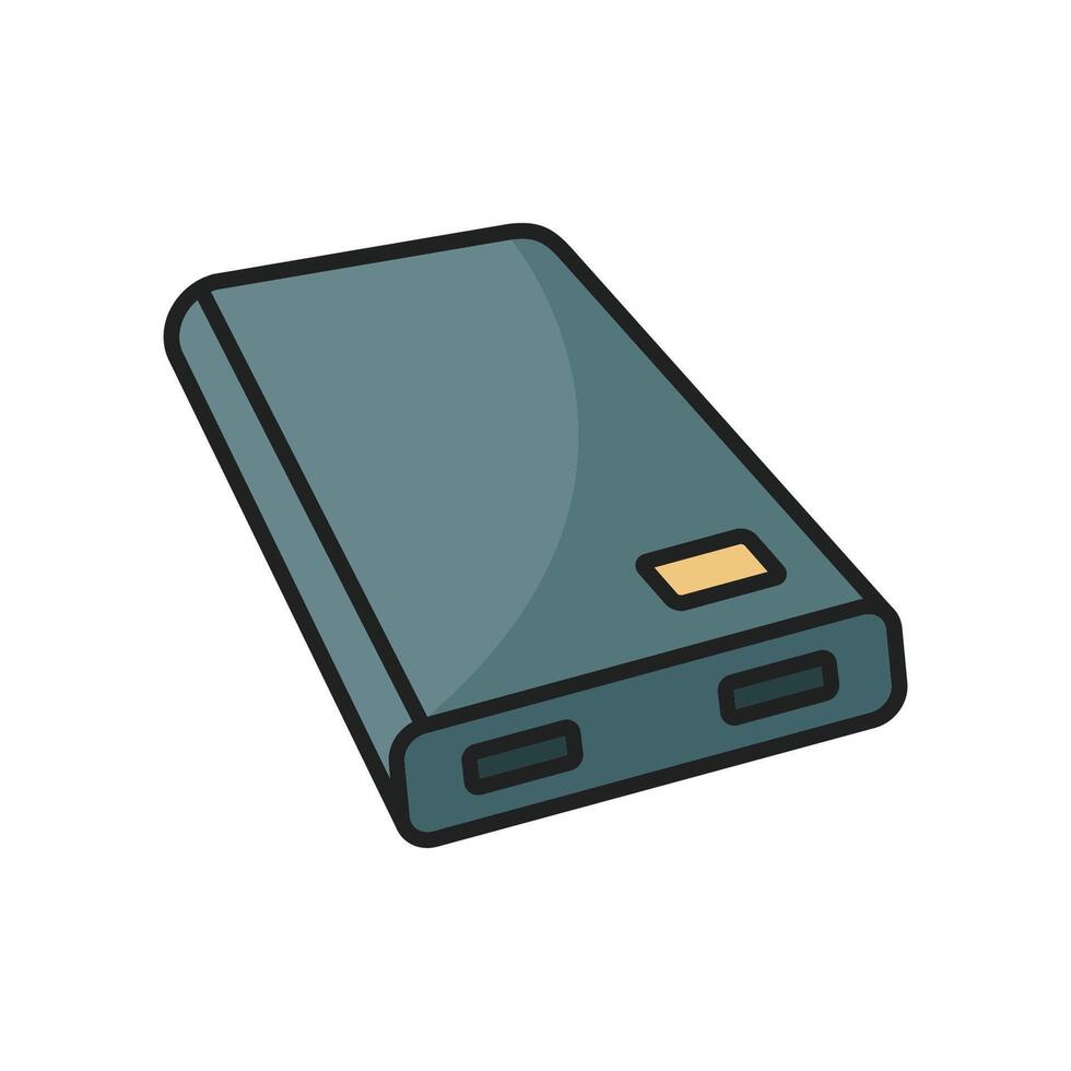 Ultra Thin Power Bank Icon vector