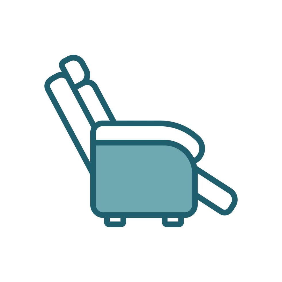Leather Recliner Chair Icon Set vector