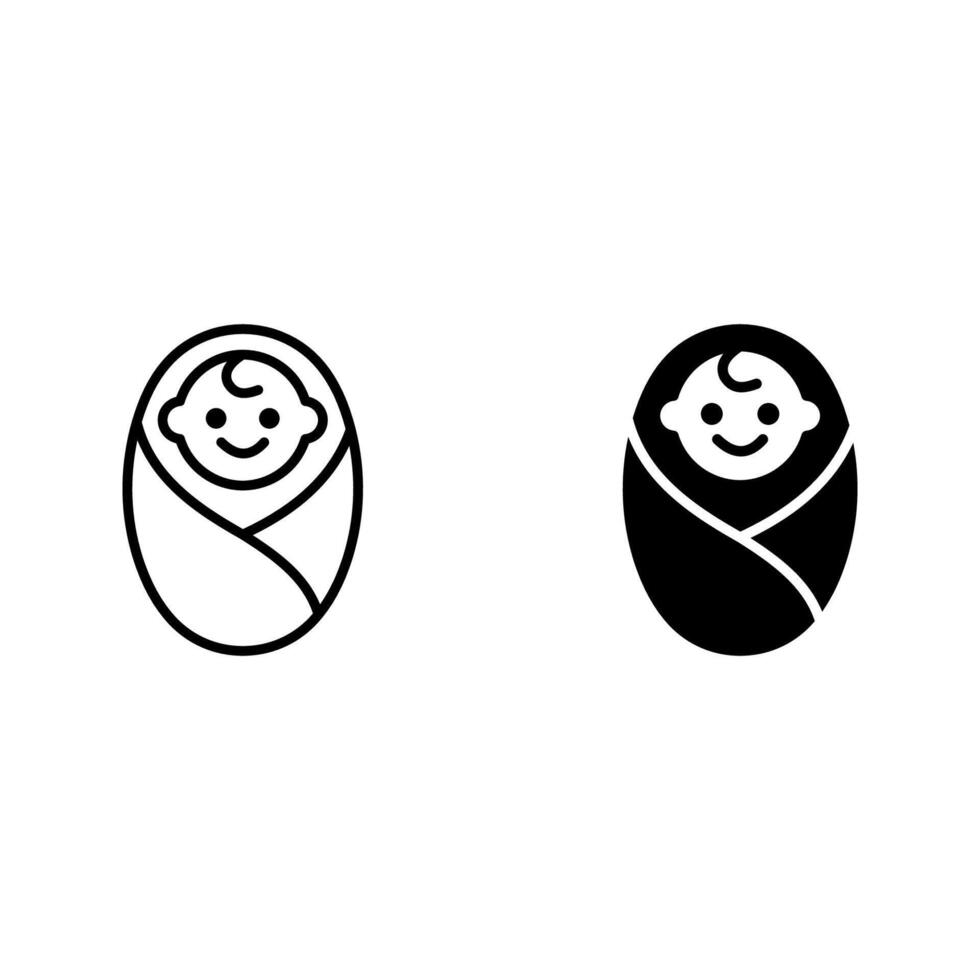 newborn icon set. vector