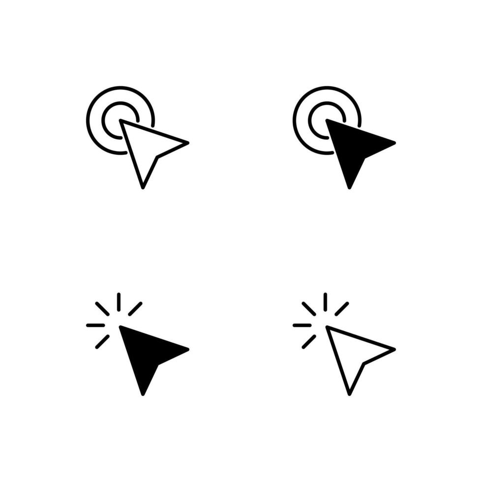 Cursor icon set. Mouse icon. Click icon. vector