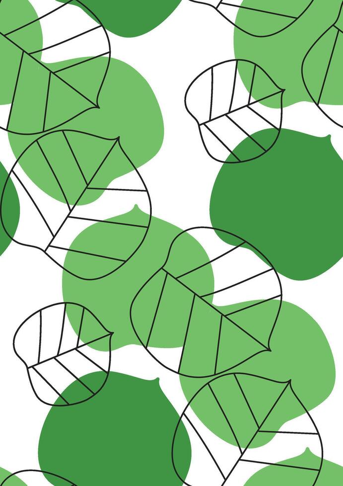 Tropical leaf seamless pattern vector