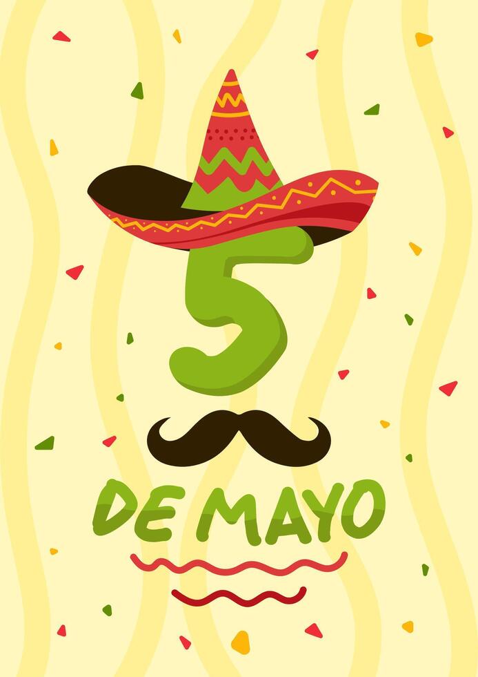 Flat illustration for cinco de mayo celebration vector