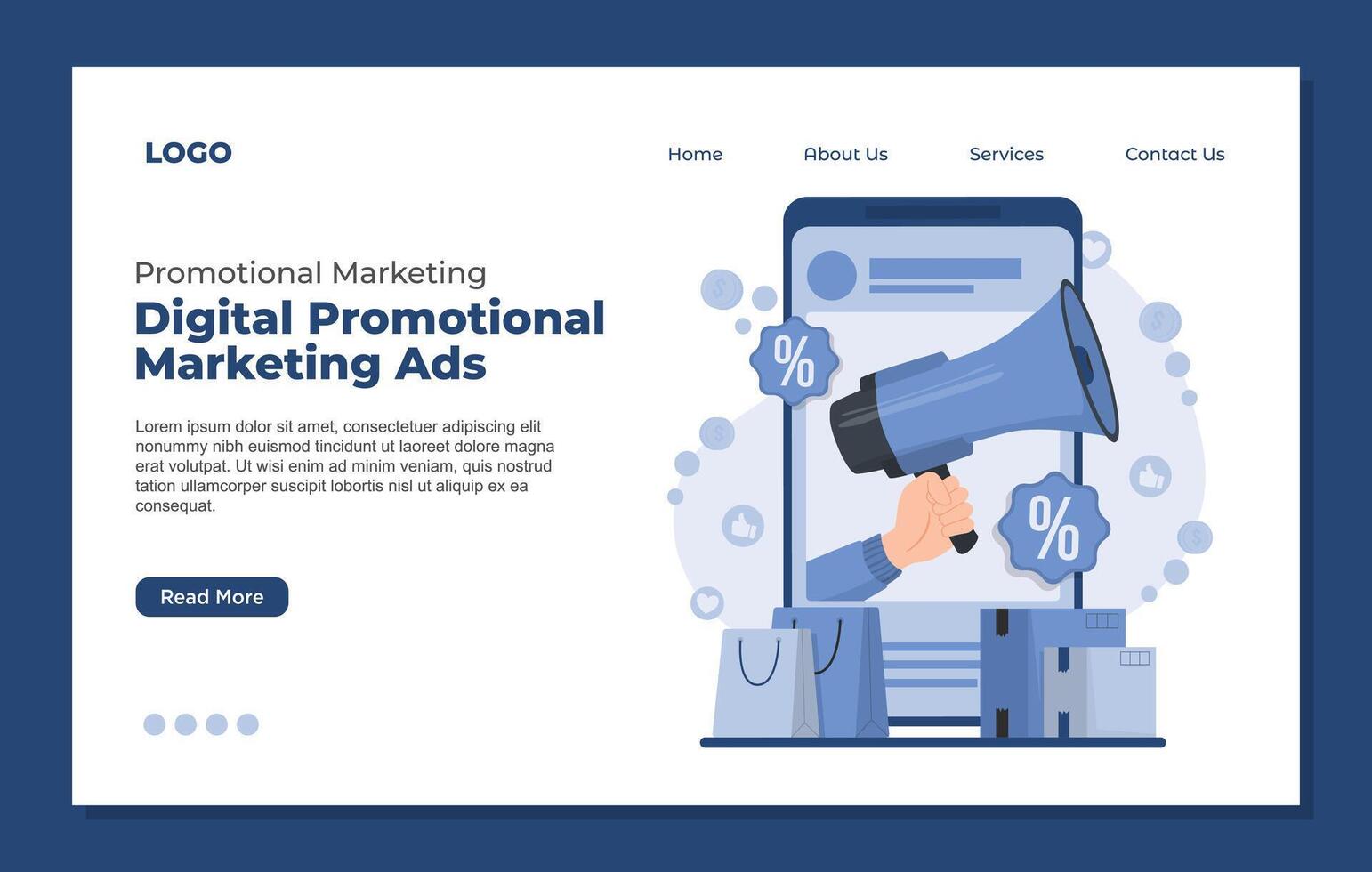 Flat design concept of digital marketing and promotion. illustration. vector