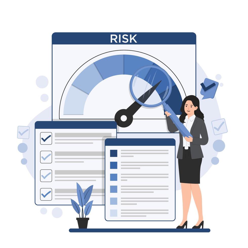 Business risk management concept assessment planning strategy policy identify analyze mitigate risk vector