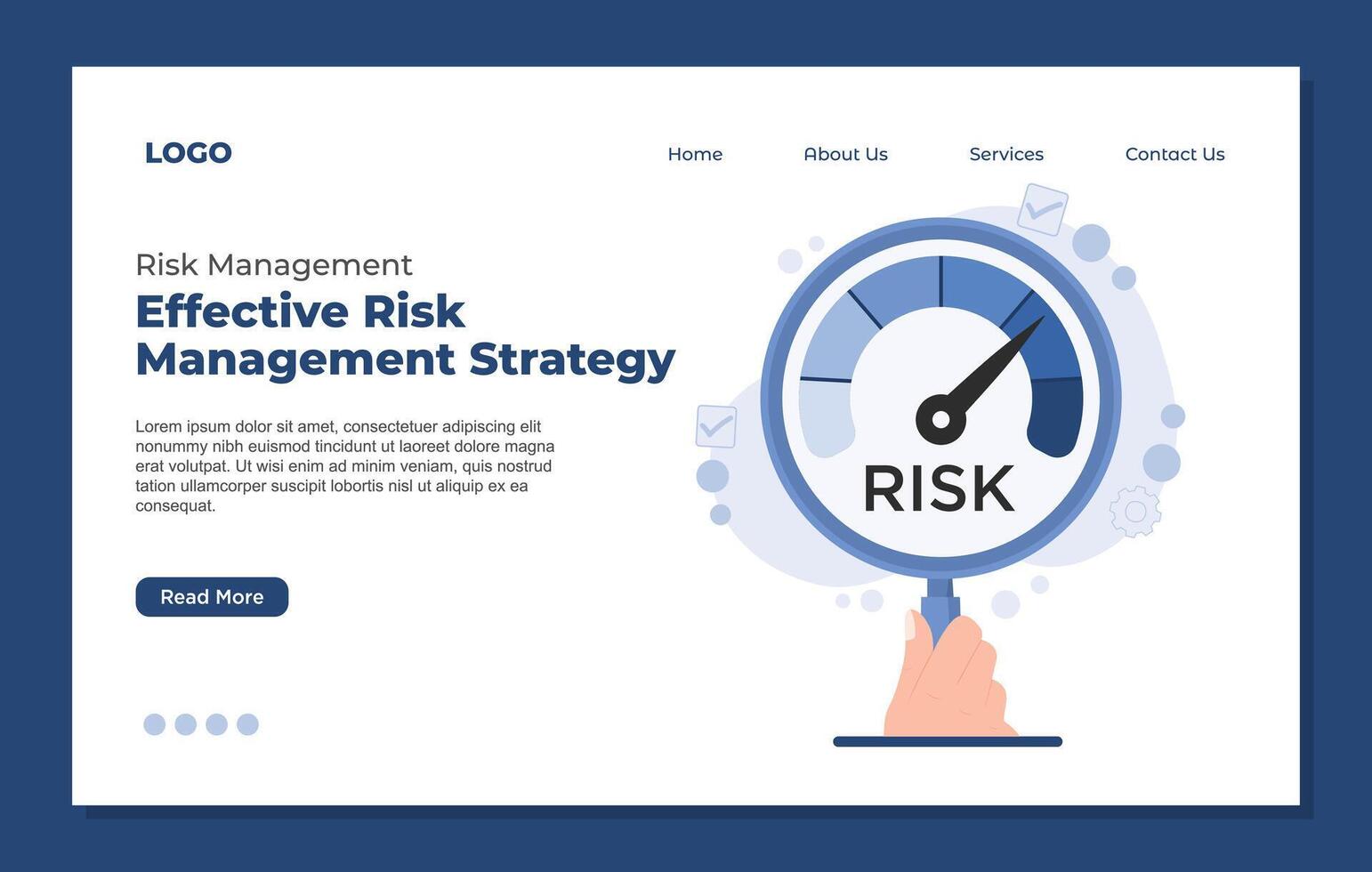 illustration of modern flat design concept of risk management system. Template for website and mobile website development. vector