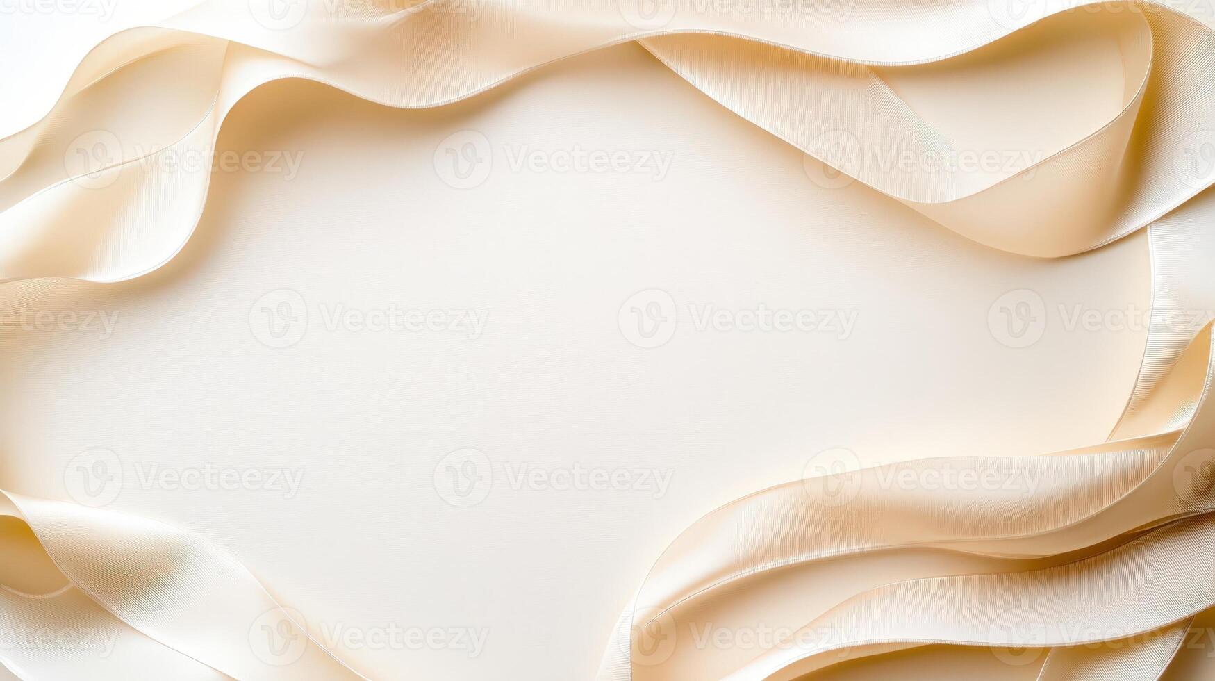 Peach satin ribbons flowing gracefully, framing delicate textile surface with elegant, luxurious aesthetic sophisticated and design background photo