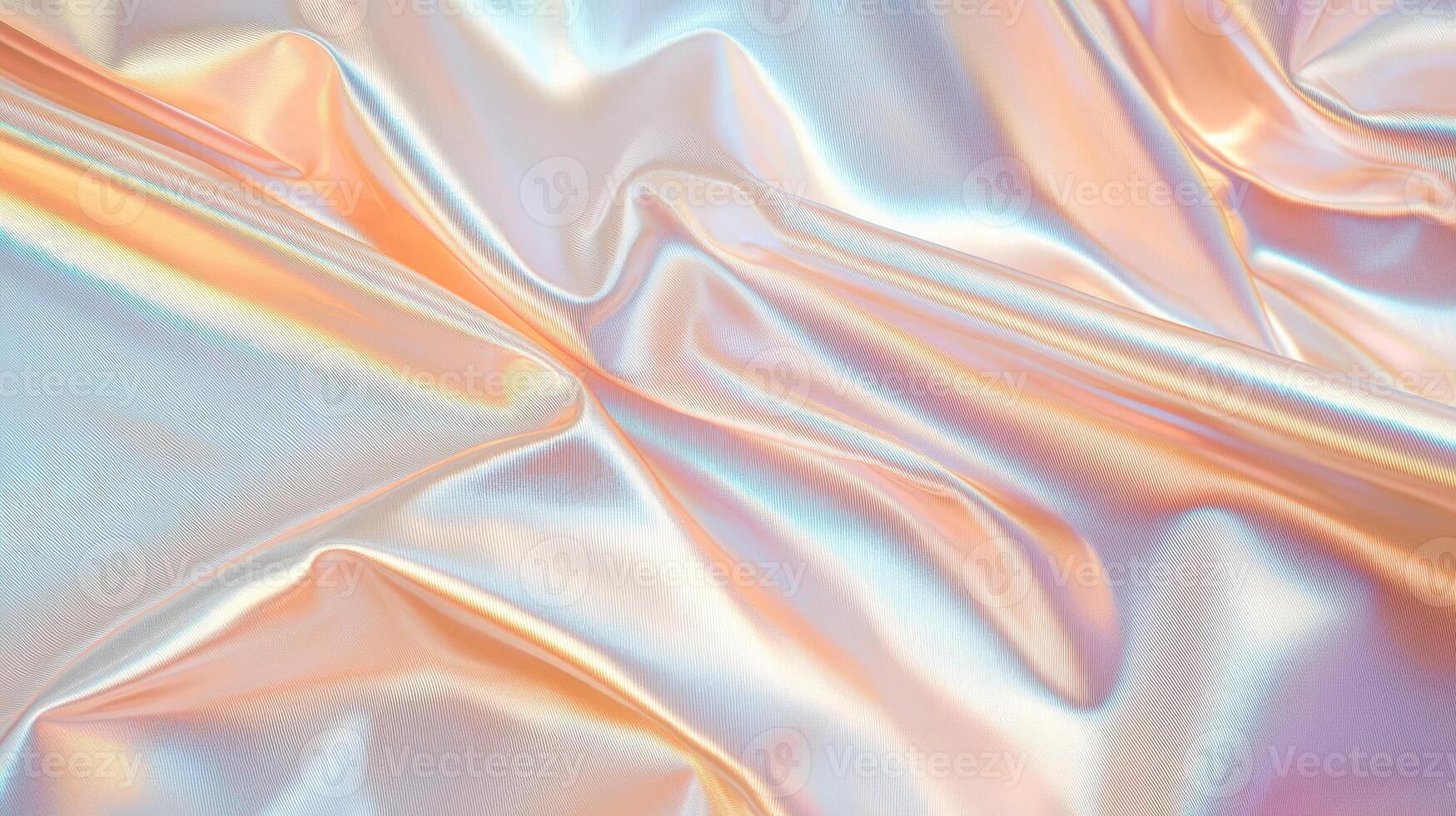 Abstract Crumpled holographic foil generating iridescent, 4K surface with dynamic metallic colors reflecting light in vibrant abstract pattern background, shimmering photo