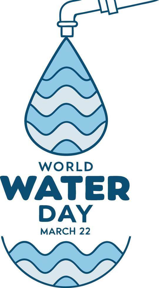 Minimalist World Water Day Concept with Blue Water Drop and Text for Environmental Conservation vector