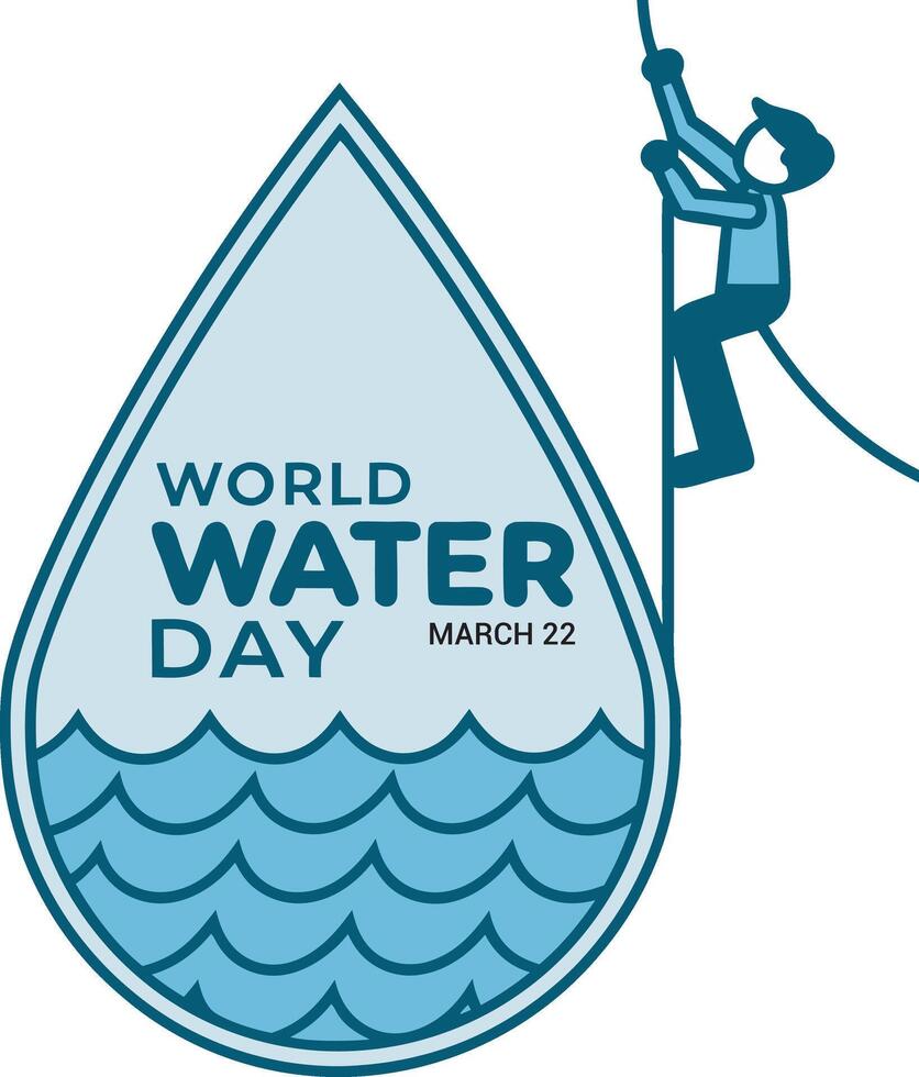 Sustainable Water Usage Concept Art for Global Water Protection Movement on March 22 vector