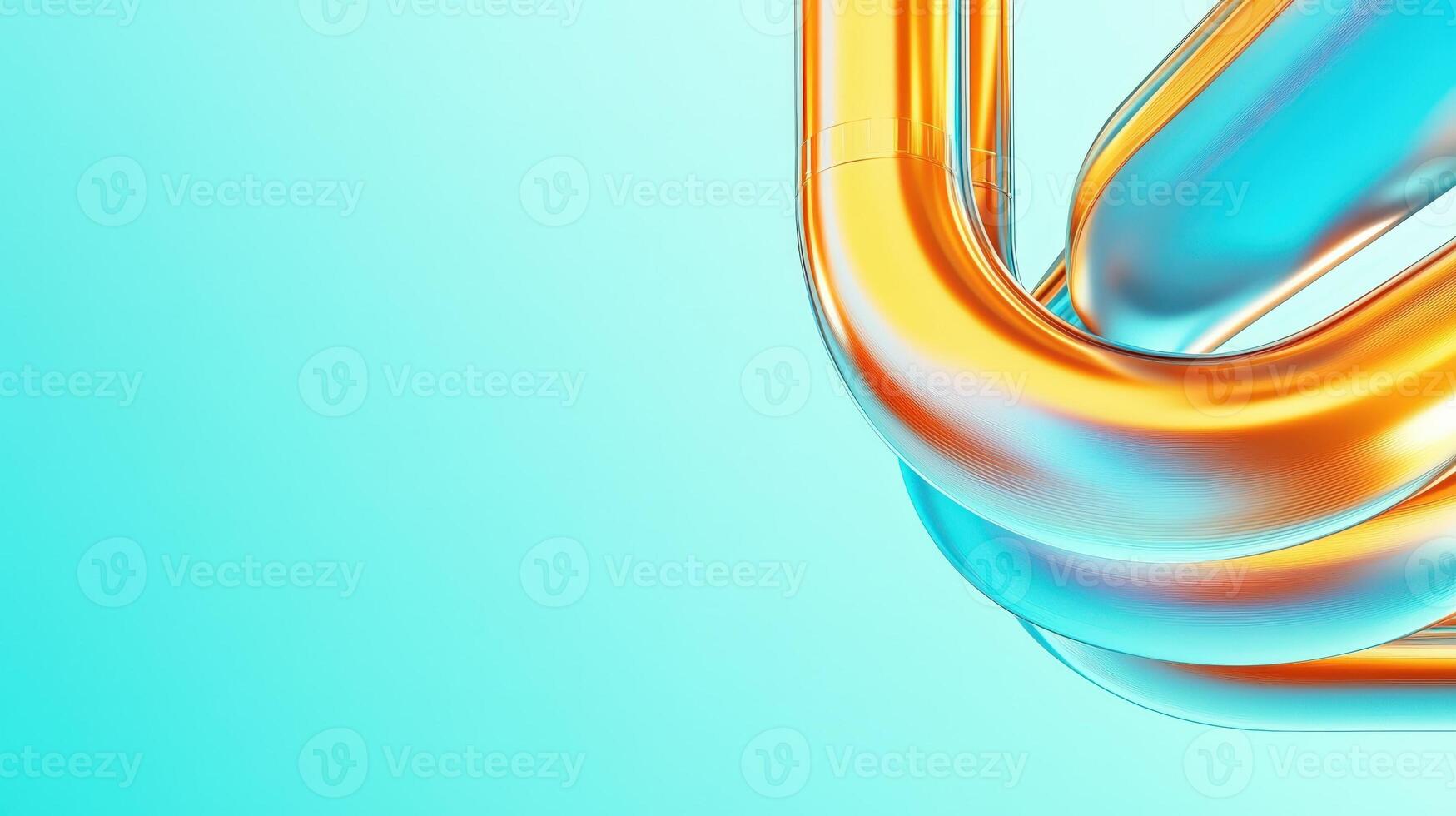 Referring presents the 3D gradient art effect, it to two intersecting curved pipes with shapes photo