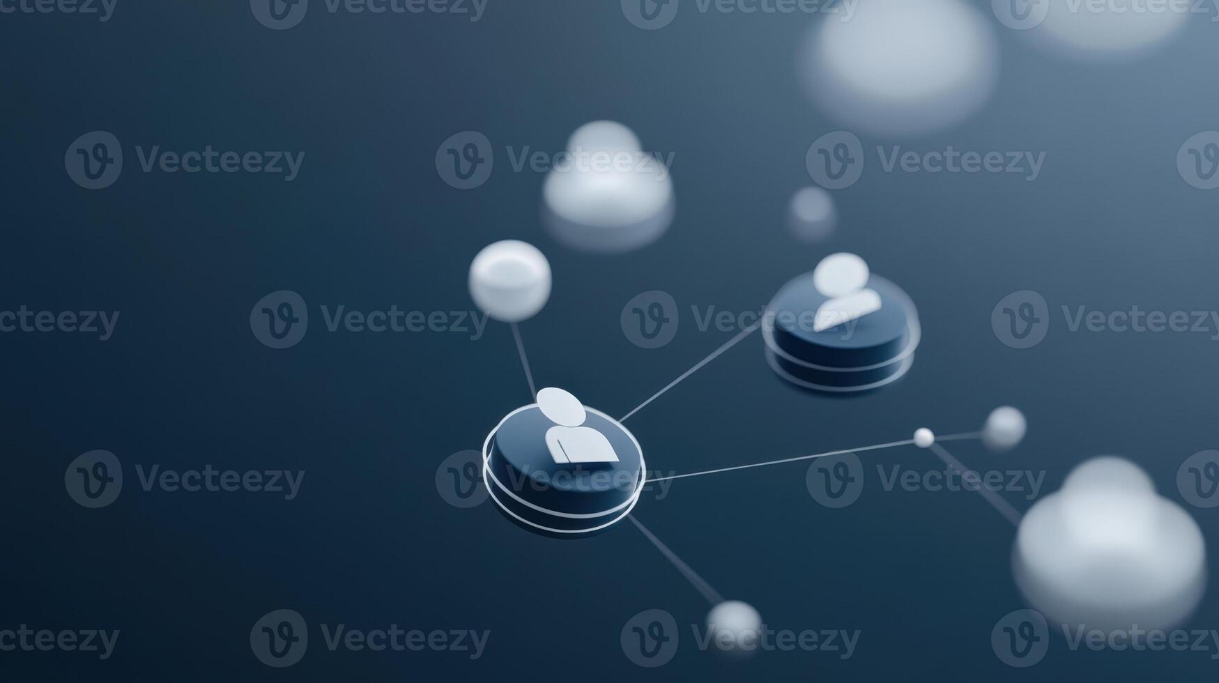 connecting, of circular user icons media symbolizing digital communication and global social Network interaction photo