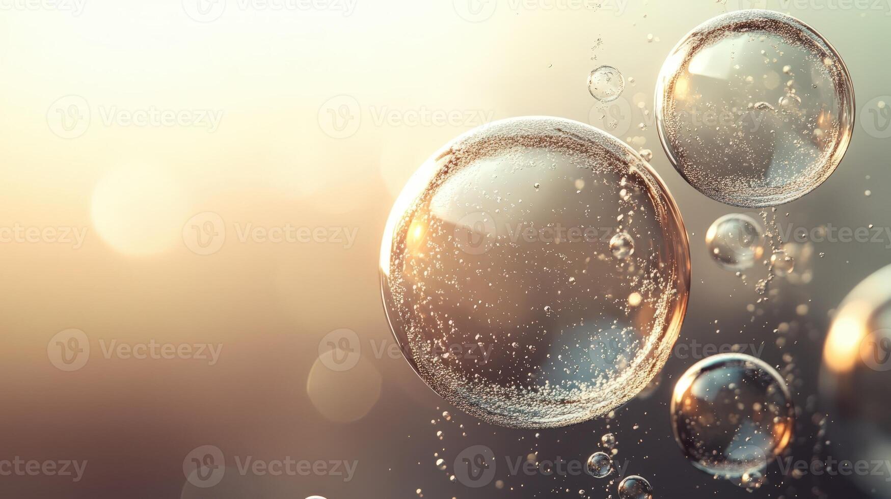 colorful soap bubbles floating against pastel gradient background, entertainment children design photo