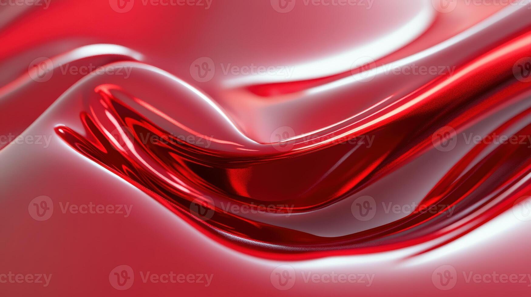 Glossy red satin fabric featuring soft folds and an elegant drape. Shiny texture and rich color red add sophistication and luxury photo
