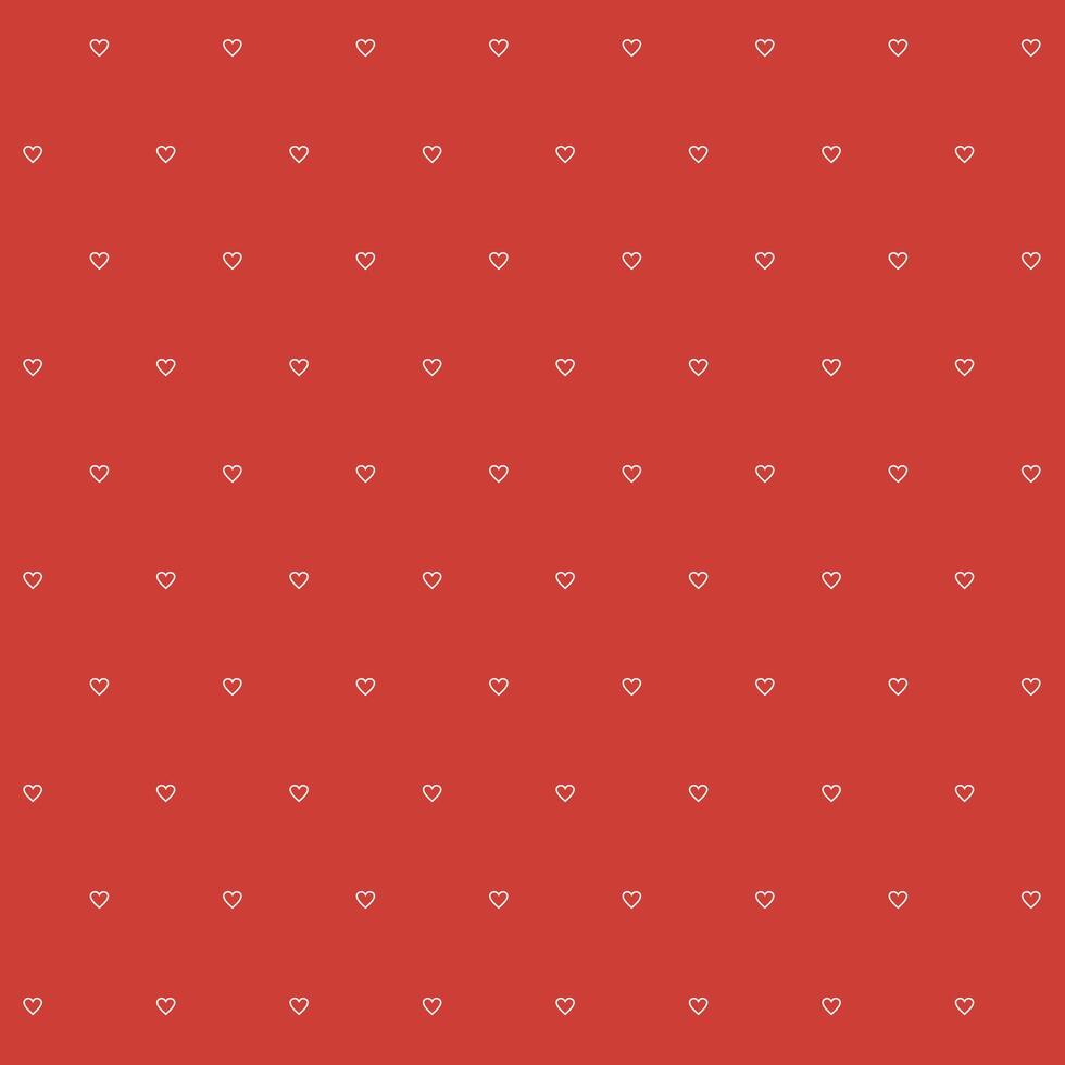 Pattern with small outline hearts vector