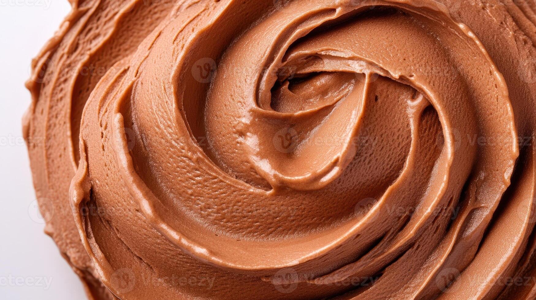 Mousse. up texture of whipped choco cream. Color of the year 2025 Mocha Close Macro of chocolate ganache texture. photo