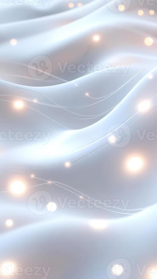white curtain and gold abstract background flowing like a Smooth with bright spots of light. Vertical format photo