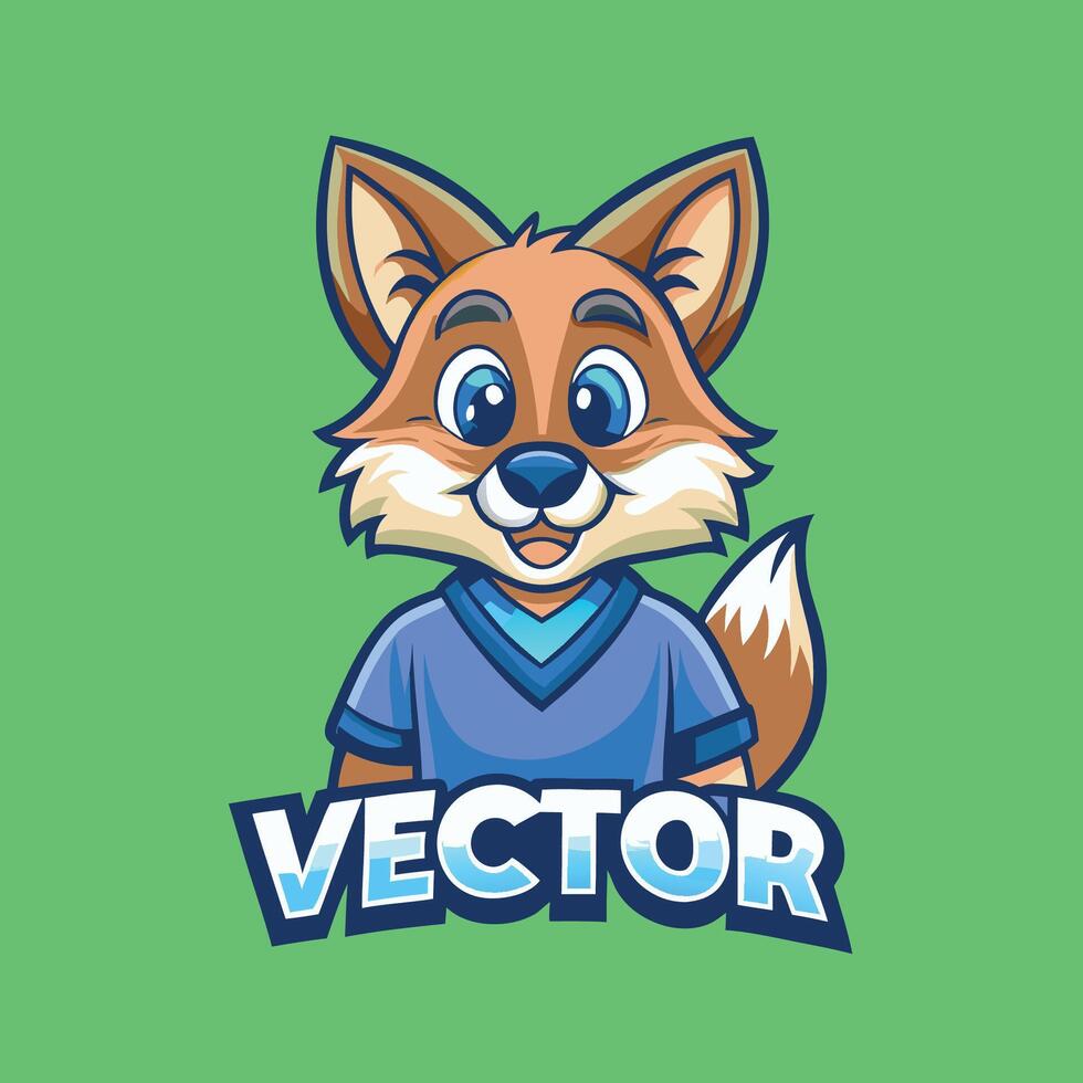 Logo Illustration of a Cute Cartoon Fox Mascot vector