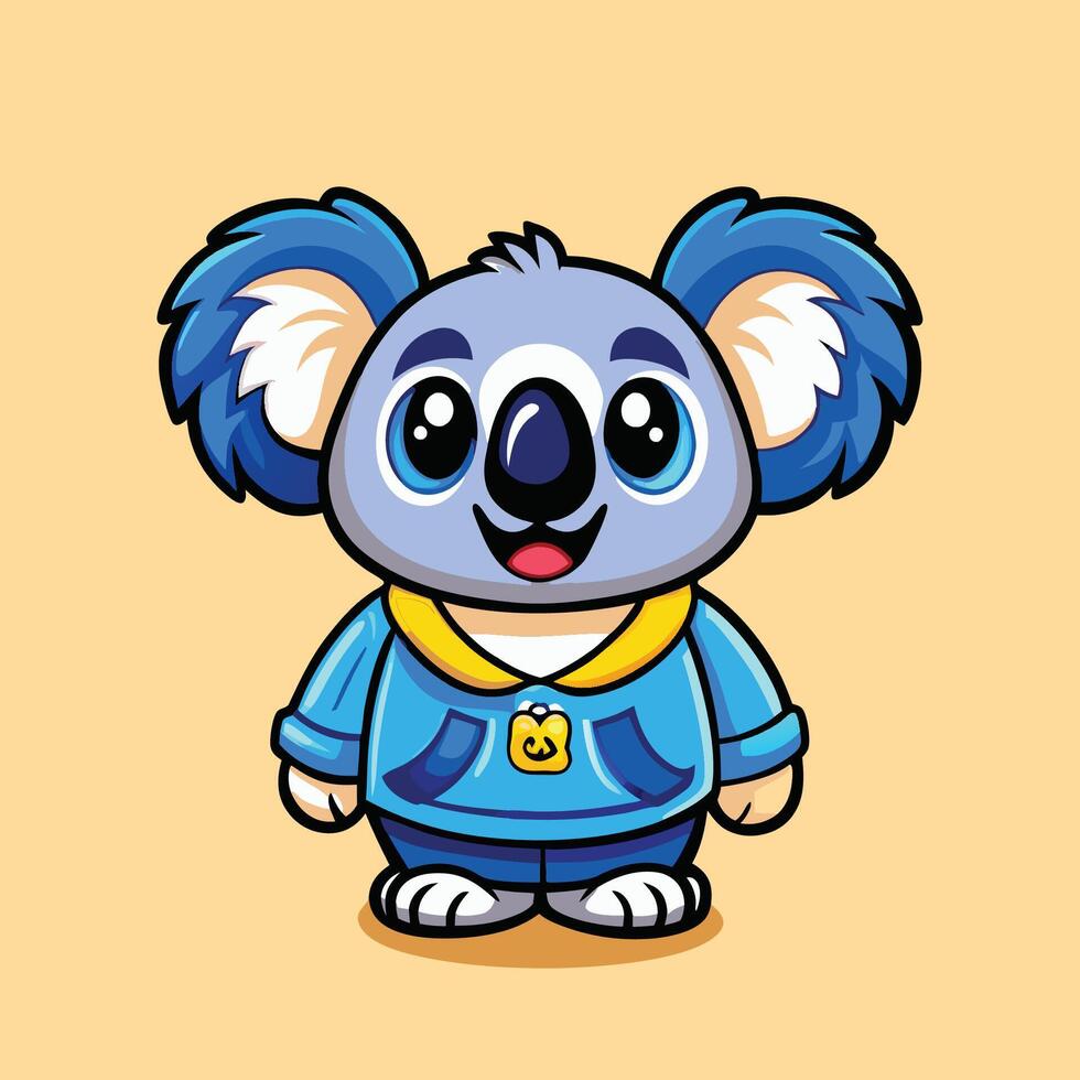 Adorable Koala Mascot Logo Character Cartoon Illustration vector