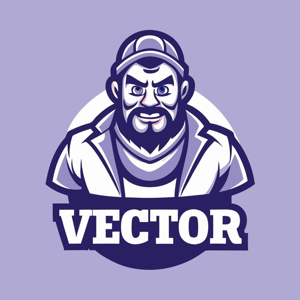 Cartoon Style Logo of a Man Mascot in Vibrant Colors vector