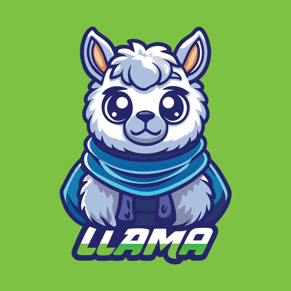 Adorable Llama Adorned with a Festive Shawl as a Mascot Logo Character vector