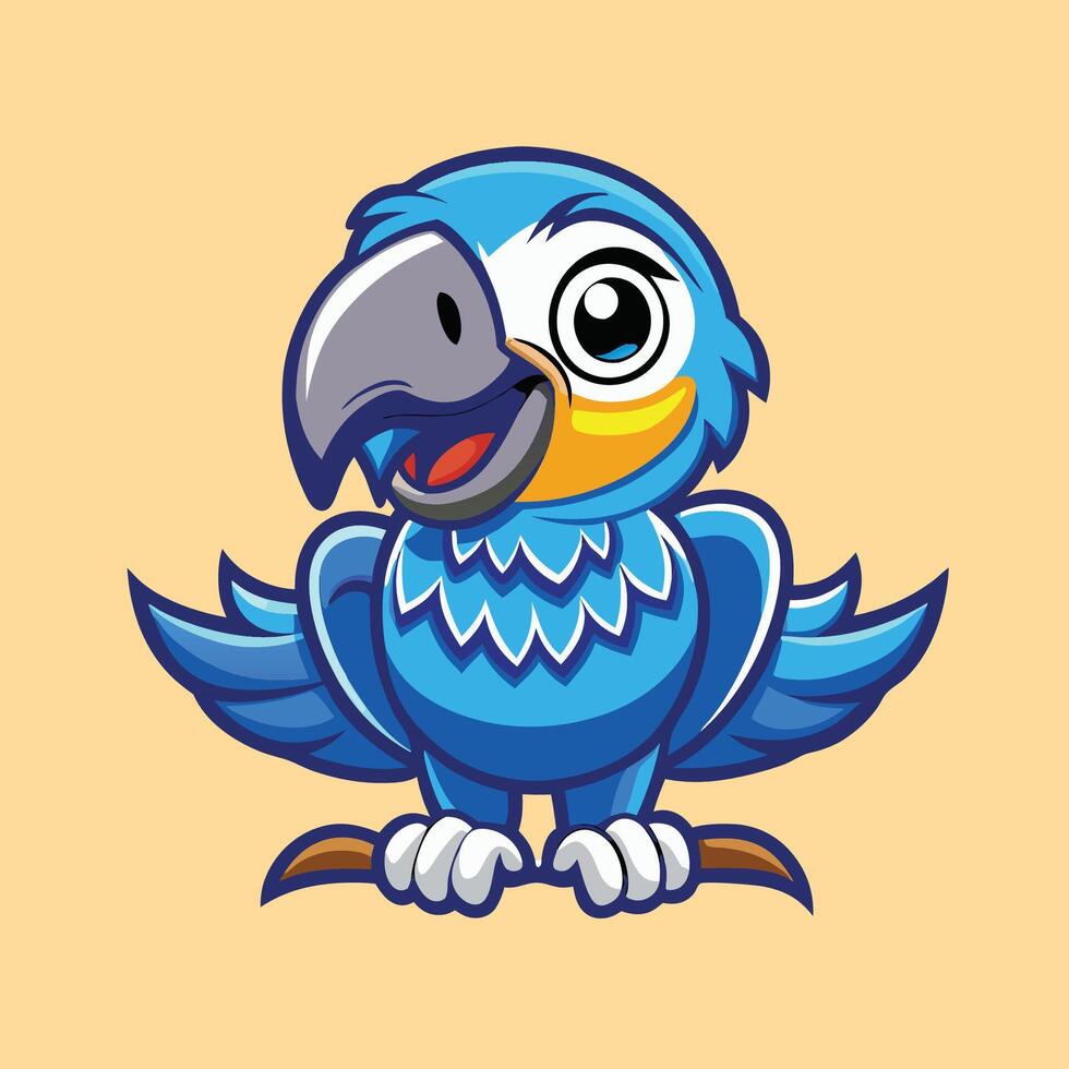 Captivating Cartoon Character A Playful Macaw Parrot in Illustration vector